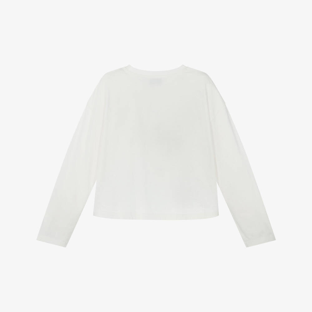 Sonia Rykiel Paris-بلوزة فنية من القطن العاجي للبنات | Childrensalon Outlet