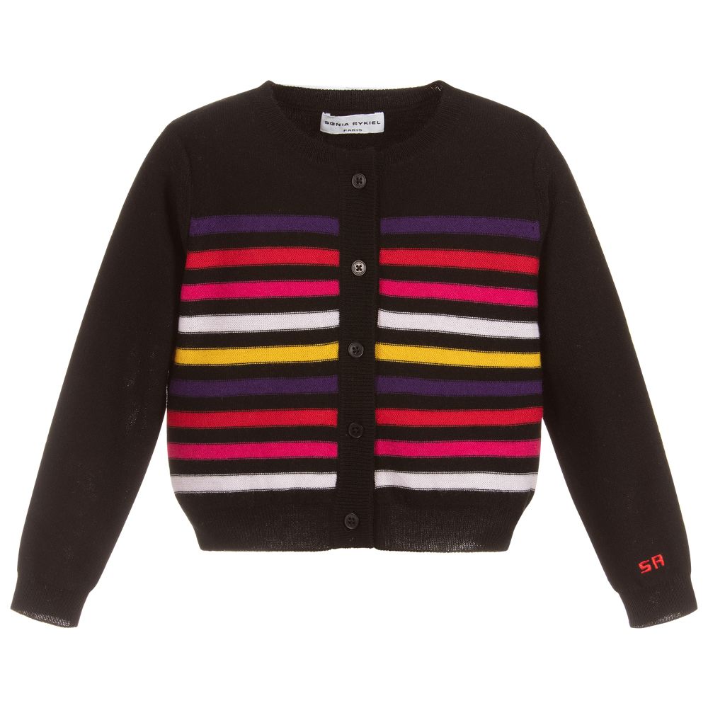 Sonia Rykiel Paris - كارديغان صوف وكشمير لون أسود للبنات | Childrensalon