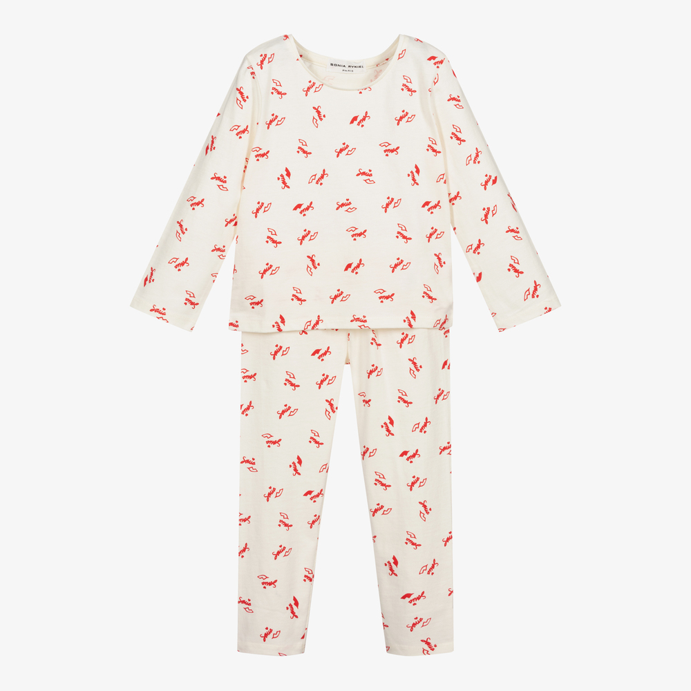 Sonia Rykiel Paris - Ivory Logo Cotton Pyjamas | Childrensalon