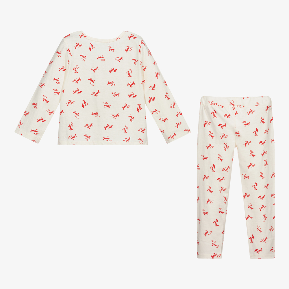 Sonia Rykiel Paris-Ivory Logo Cotton Pyjamas | Childrensalon Outlet