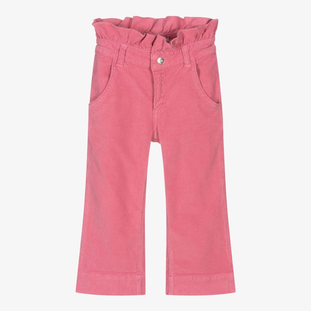 Sonia Rykiel Paris-بنطلون قطن كوردروي بأرجل واسعة لون زهري للبنات | Childrensalon Outlet