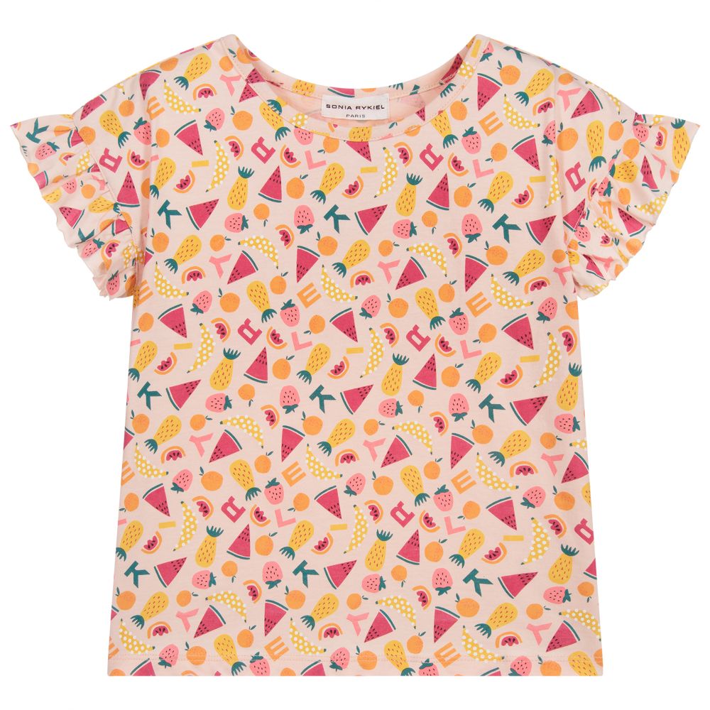 Sonia Rykiel Paris - Rosa T-Shirt mit Früchte-Print | Childrensalon