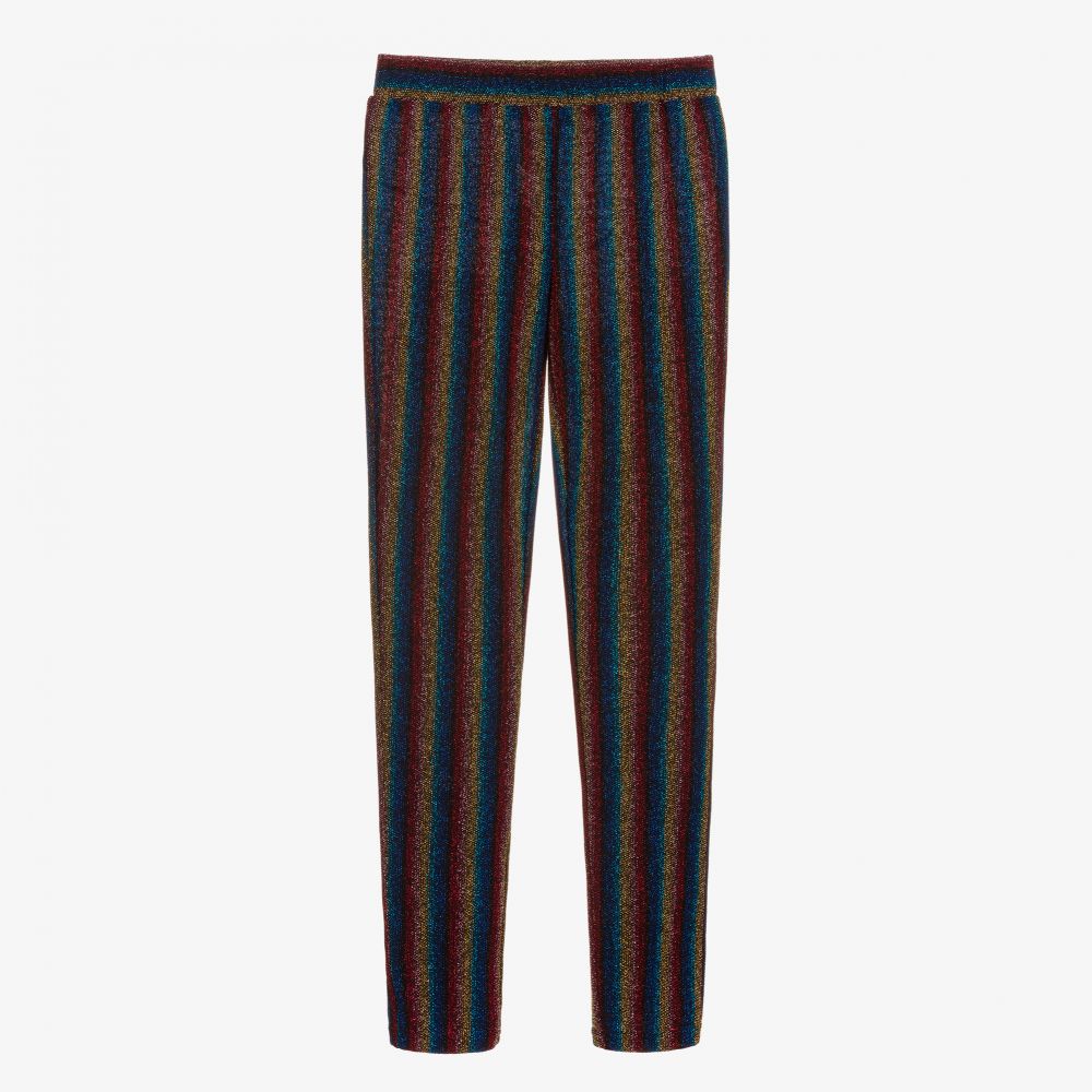 Sonia Rykiel Paris - Rainbow Stripe Lurex Leggings | Childrensalon