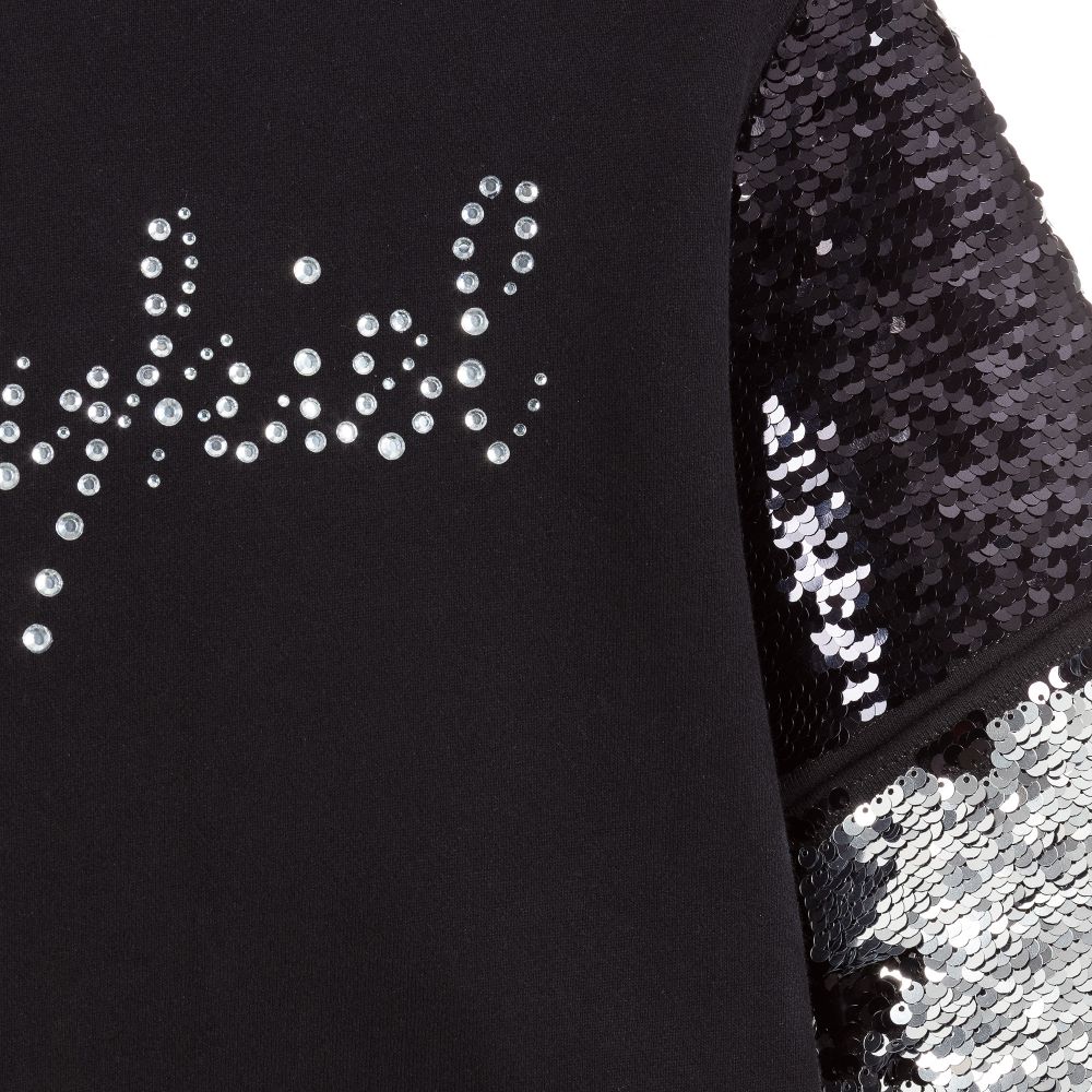 Sonia Rykiel Paris-Sequin Sleeves Jersey Dress | Childrensalon Outlet