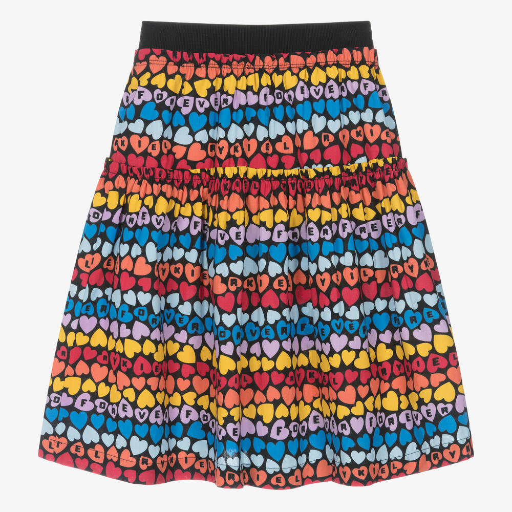 Sonia Rykiel Paris-Teen Girls Black Cotton Heart Skirt | Childrensalon Outlet