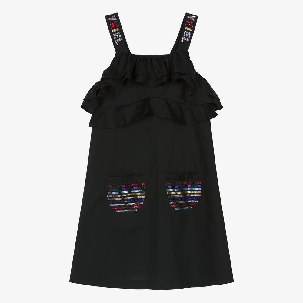 Sonia Rykiel Paris-Teen Girls Black Cotton Poplin Dress | Childrensalon Outlet