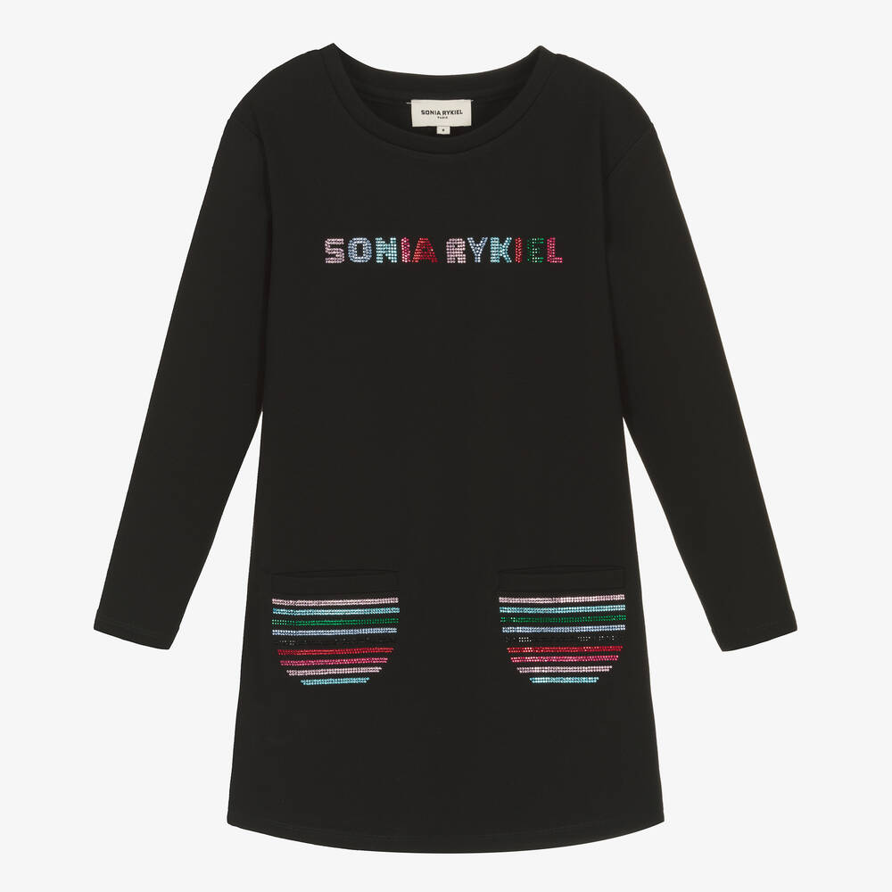 Sonia Rykiel Paris - Robe noire strassée pour ado fille | Childrensalon