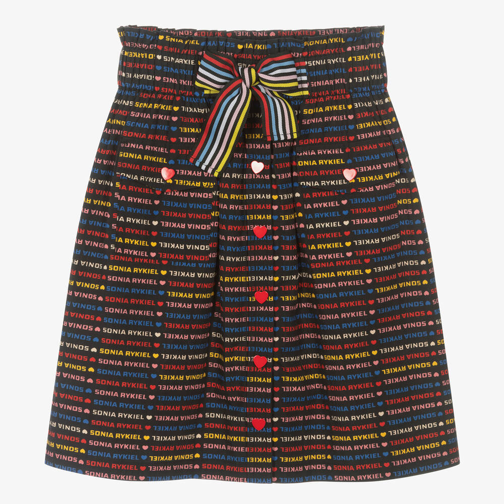 Sonia Rykiel Paris - Teen Girls Black Logo Striped Skirt | Childrensalon