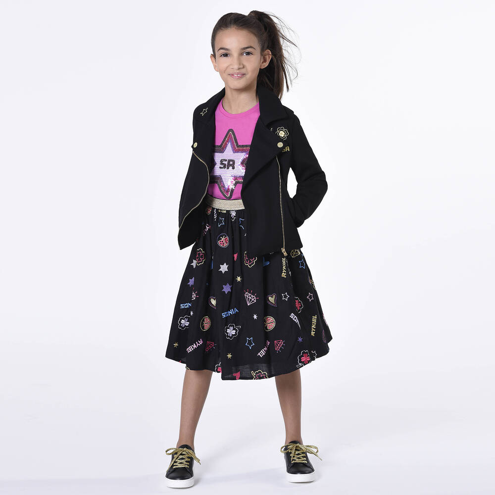Sonia Rykiel Paris-Teen Girls Black Stars & Charms Skirt | Childrensalon Outlet