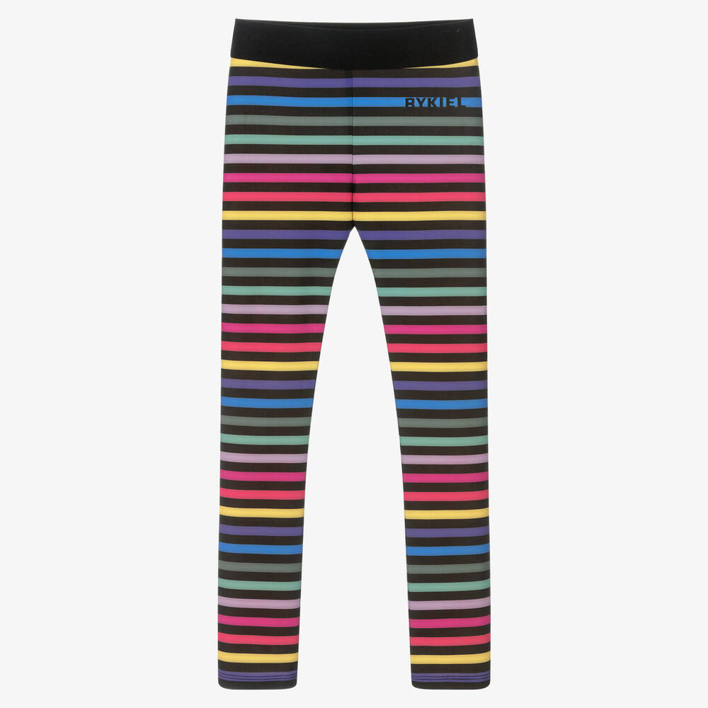 Sonia Rykiel Paris - Legging de sport noir rayé ado fille | Childrensalon