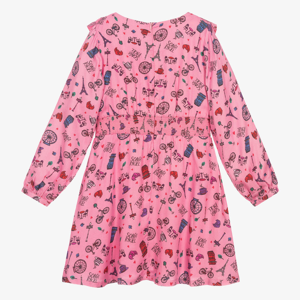 Sonia Rykiel Paris-Teen Girls Pink Café Print Dress | Childrensalon Outlet