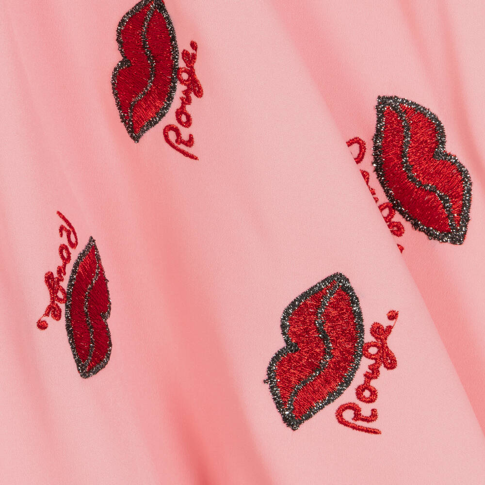 Sonia Rykiel Paris-Teen Girls Pink Embroidered Lips Skirt | Childrensalon Outlet