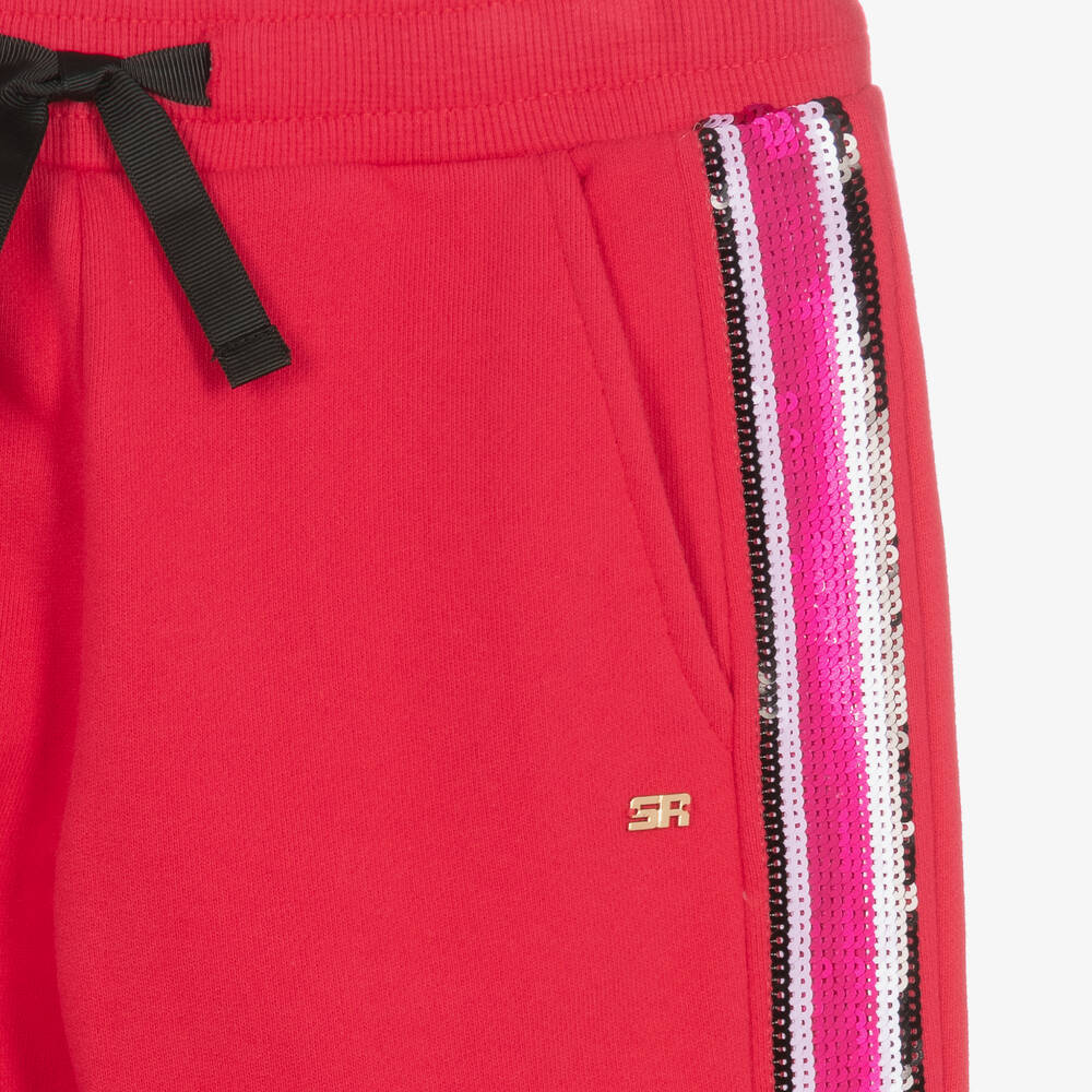 Sonia Rykiel Paris-Розовые джоггеры с пайетками на лампасах | Childrensalon Outlet