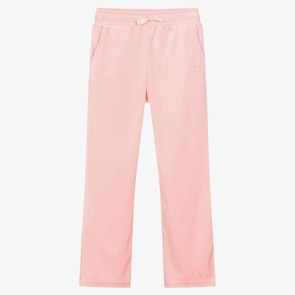 Pink velour joggers shop