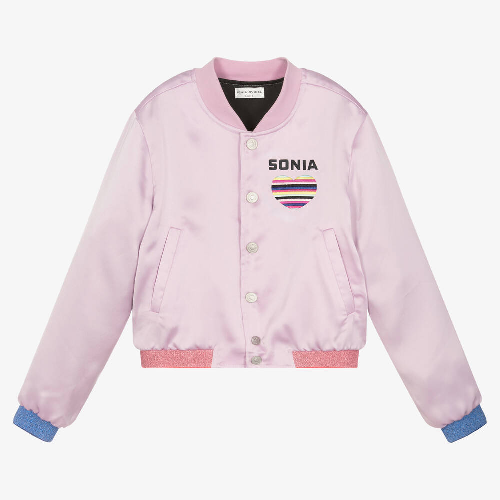 Sonia Rykiel Paris - Фиолетовая атласная куртка-бомбер | Childrensalon