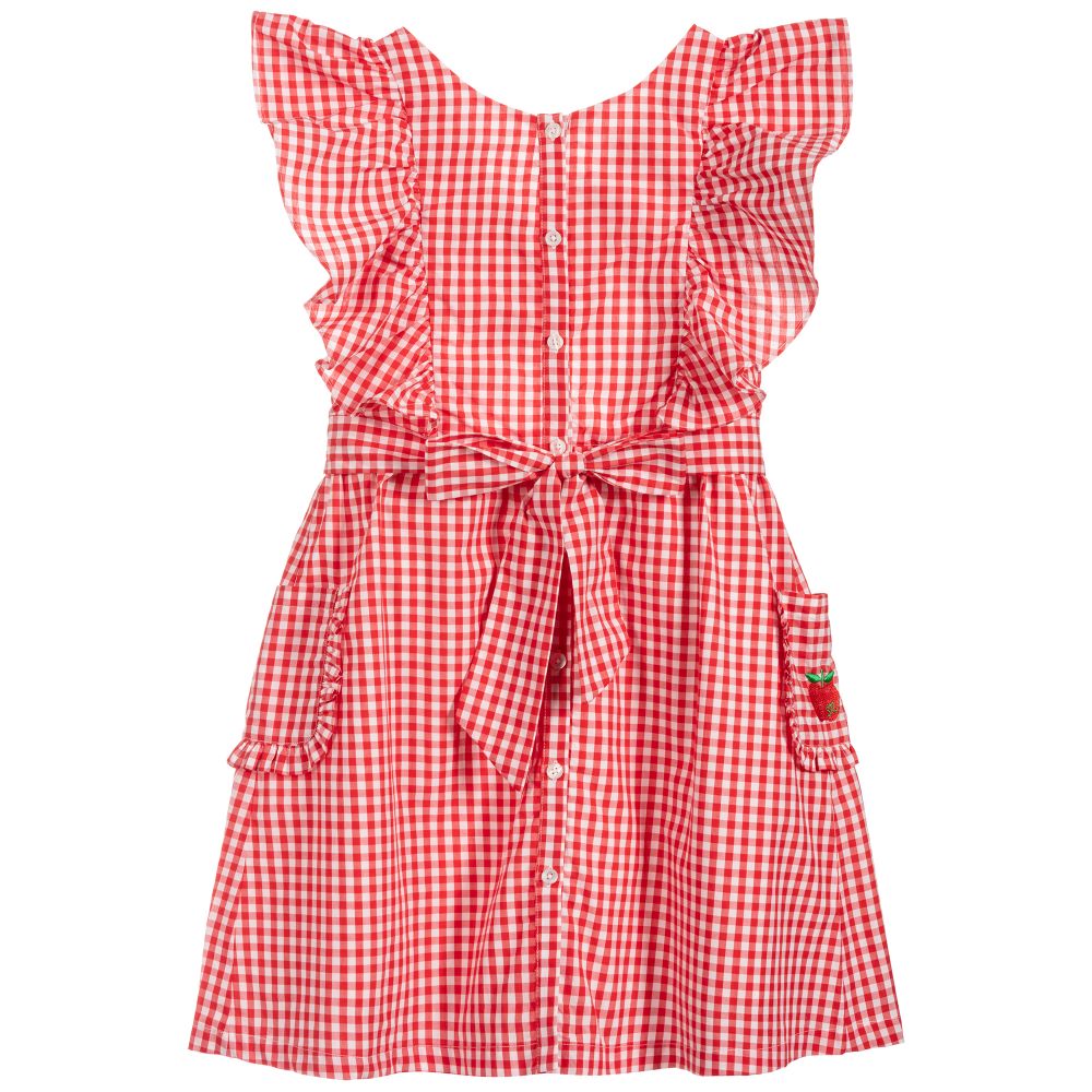 Red check dress girl outlet