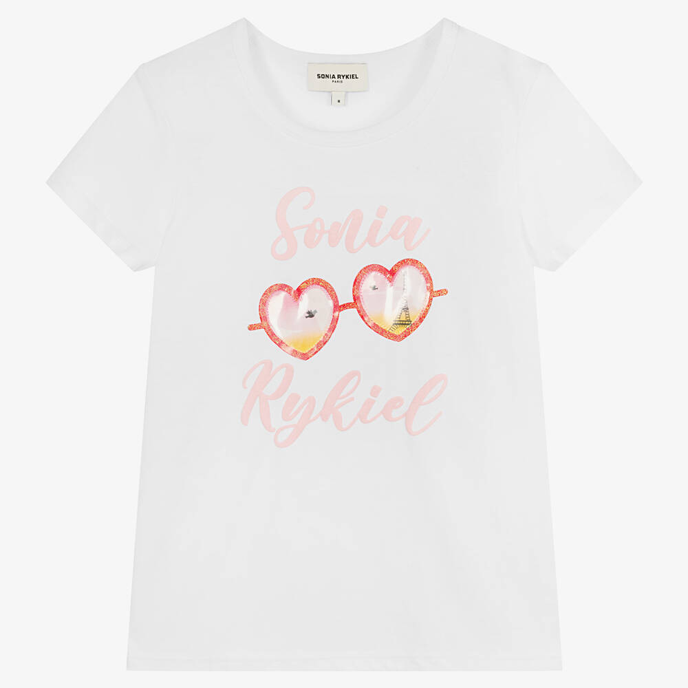 Sonia Rykiel Paris - T-shirt blanc en coton ado fille | Childrensalon