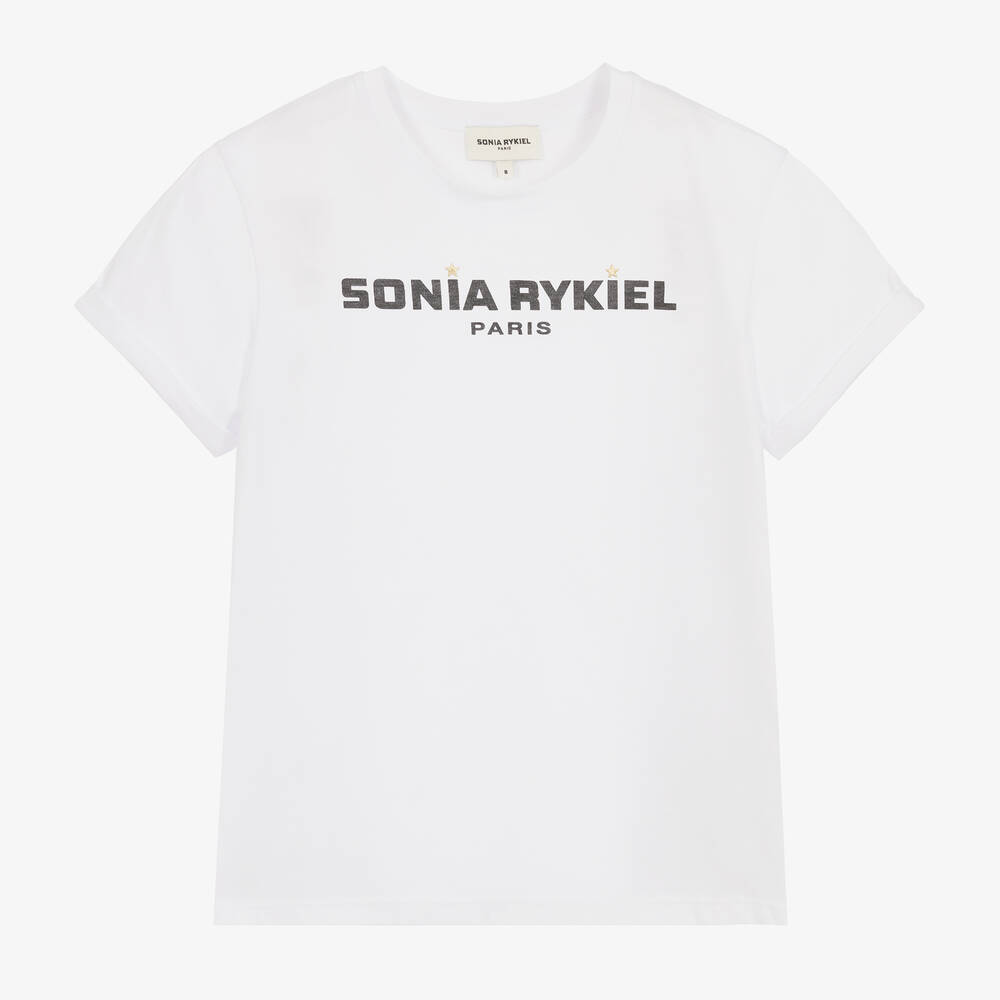 Sonia Rykiel Paris - Teen Girls White Cotton T-Shirt | Childrensalon