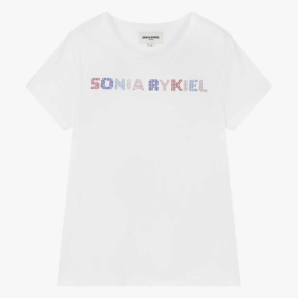 Sonia Rykiel Paris-تيشيرت قطن عضوي لون أبيض للمراهقات | Childrensalon Outlet