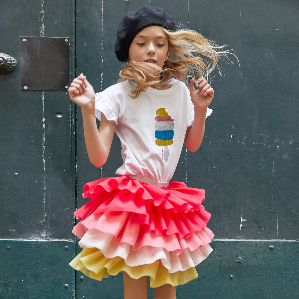 SONIA by SONIA RYKIEL チュールスカート Sonia Rykiel Paris - Teen Pink & Yellow Tulle Skirt