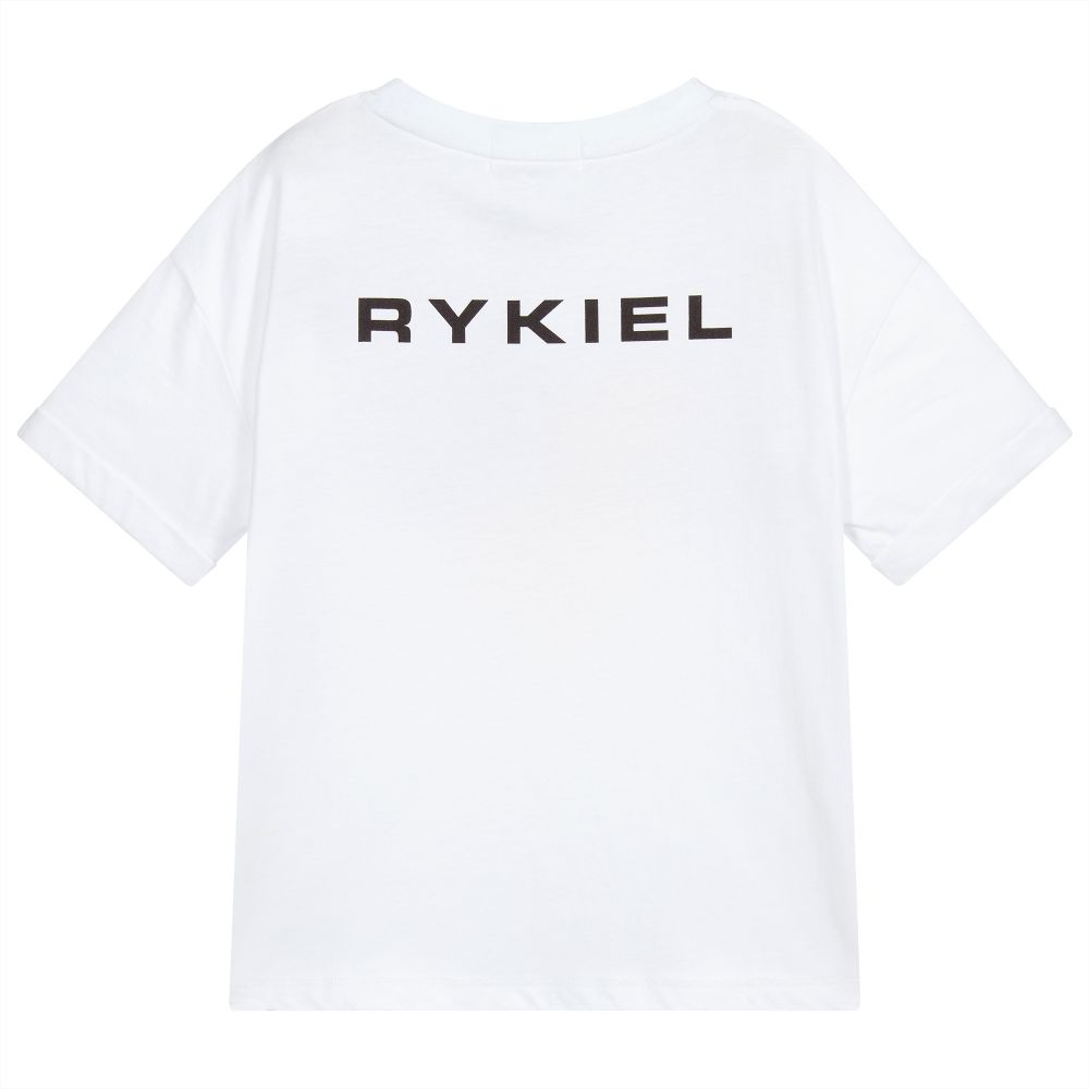 SONIA RYKIEL ENFANT crystal-embellished cotton blouse - White