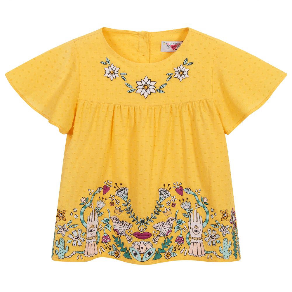 Sonia Rykiel Paris - Blouse jaune brodée | Childrensalon