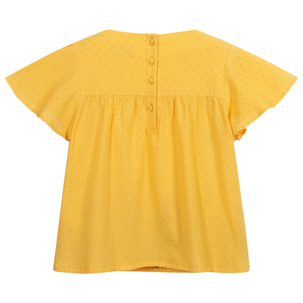 Sonia Rykiel Paris-Yellow Embroidered Blouse | Childrensalon Outlet