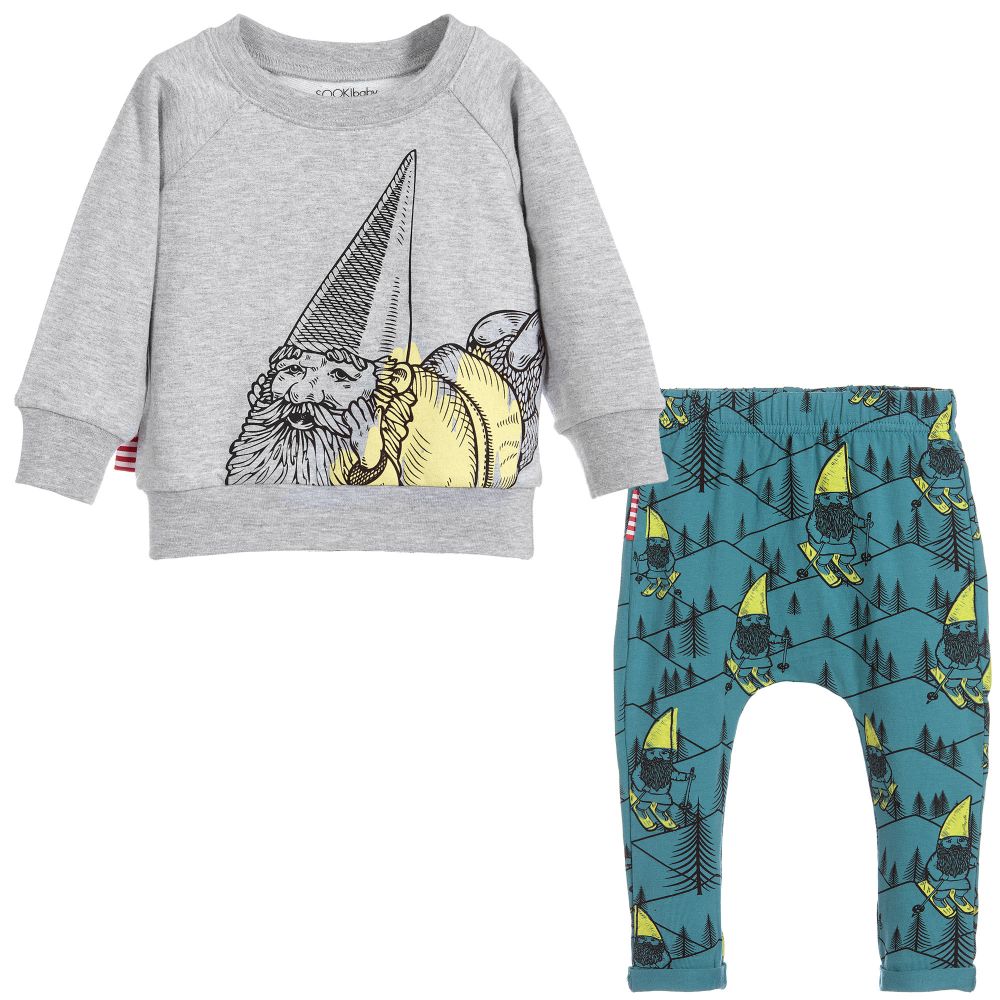 SOOKIbaby-Grey & Green Trousers Set | Childrensalon Outlet