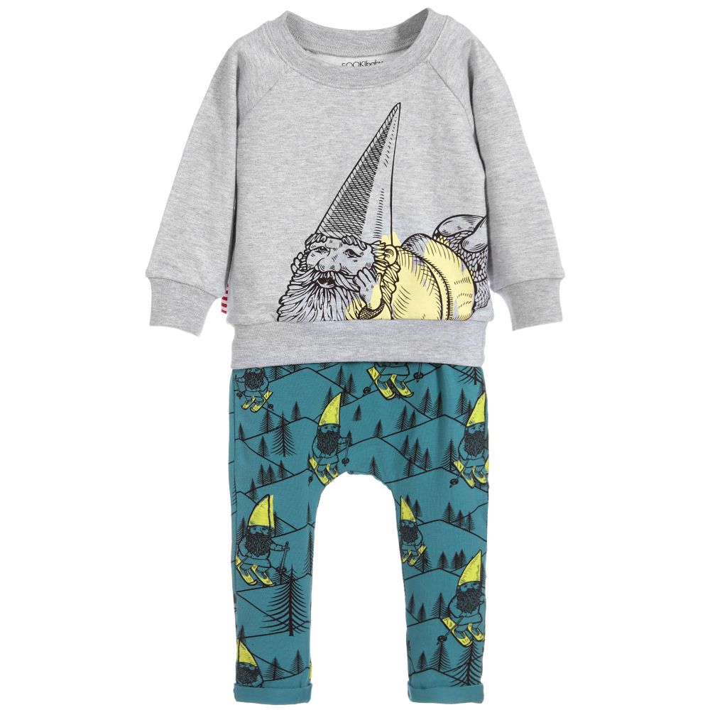 SOOKIbaby - Grey & Green Trousers Set | Childrensalon