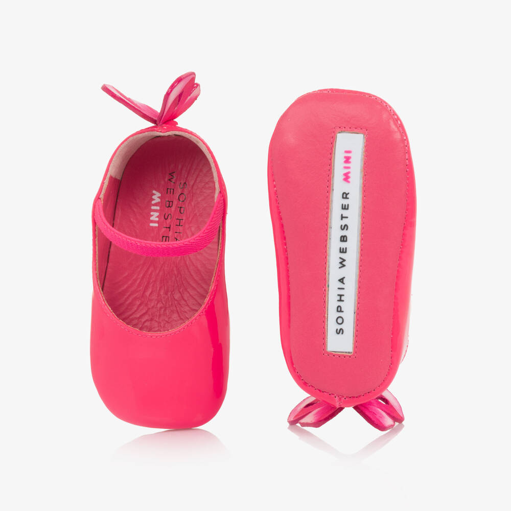 Sophia Webster Mini-Baby Girls Vibrant Pink Patent Leather Butterfly Pre-Walkers | Childrensalon Outlet