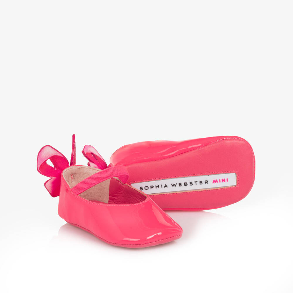 Sophia Webster Mini-Baby Girls Vibrant Pink Patent Leather Butterfly Pre-Walkers | Childrensalon Outlet