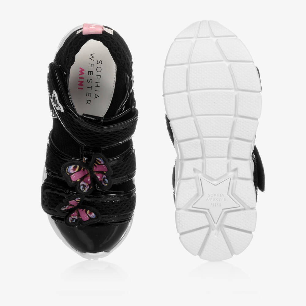 Sophia Webster Mini-صندل جلد لون أسود للبنات | Childrensalon Outlet