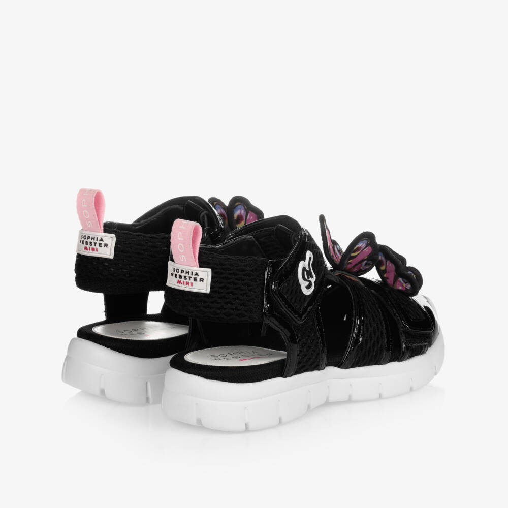 Sophia Webster Mini-صندل جلد لون أسود للبنات | Childrensalon Outlet