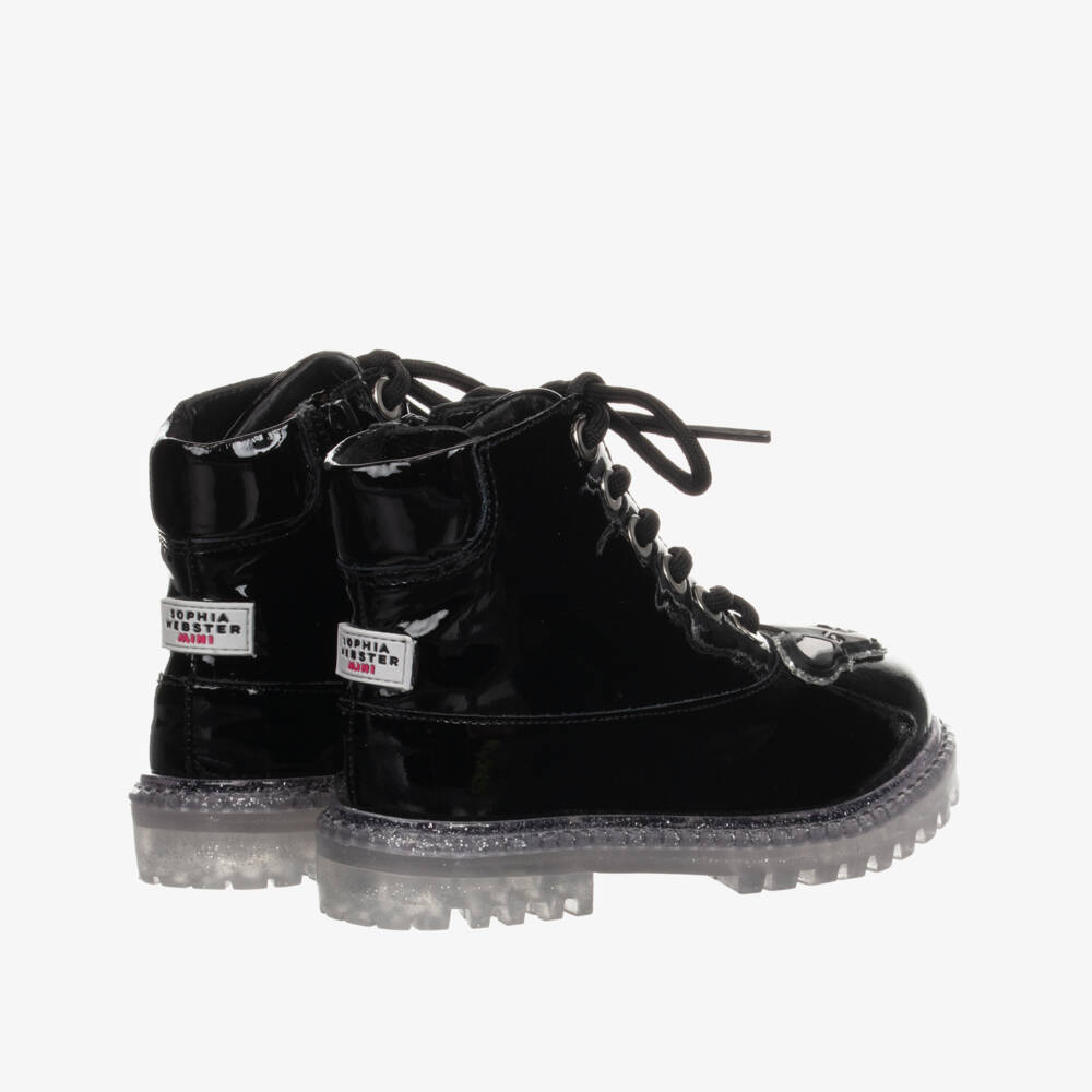 Sophia Webster Mini-Black Patent Leather Boots | Childrensalon Outlet