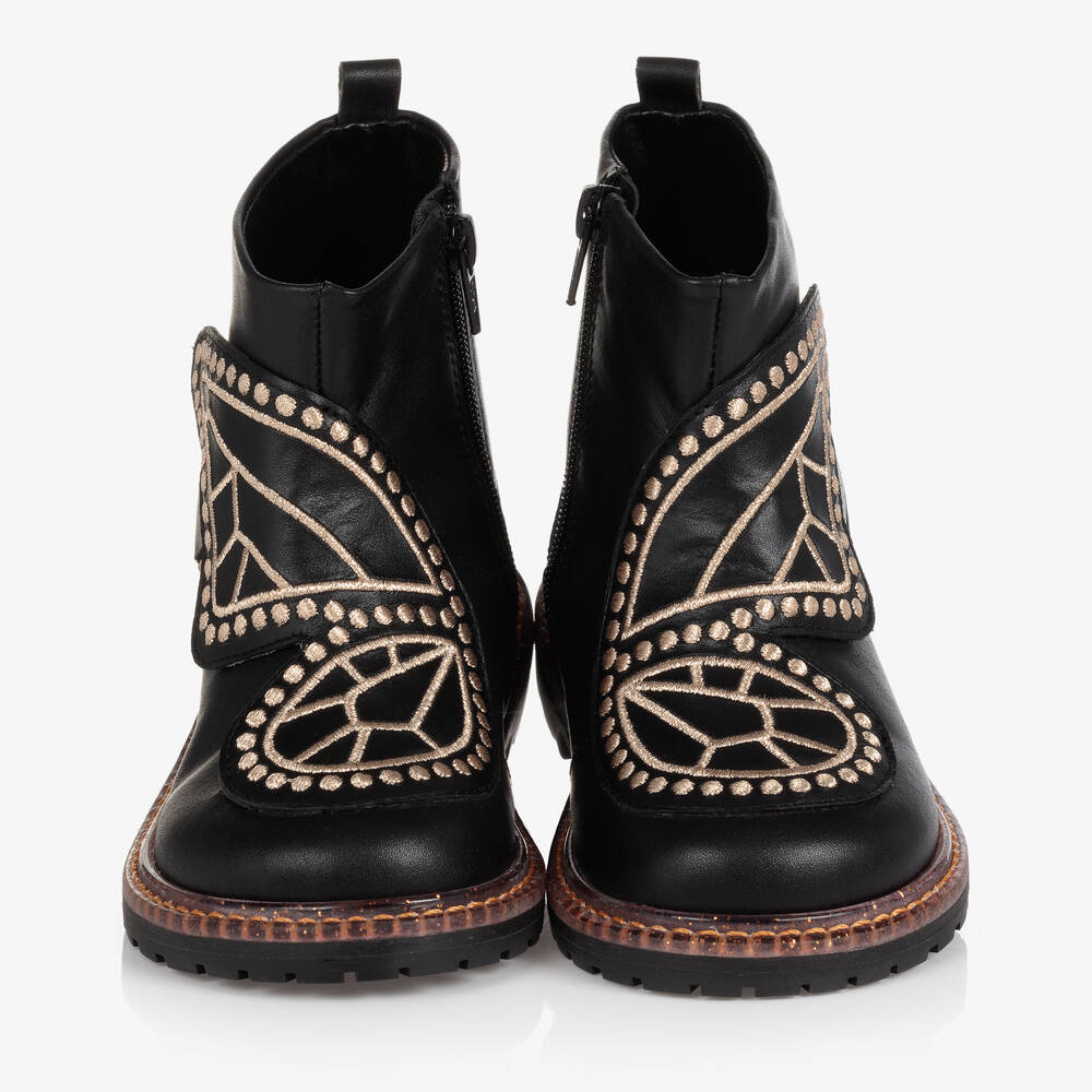 Sophia Webster Mini-Girls Black Leather Karina Boots | Childrensalon Outlet