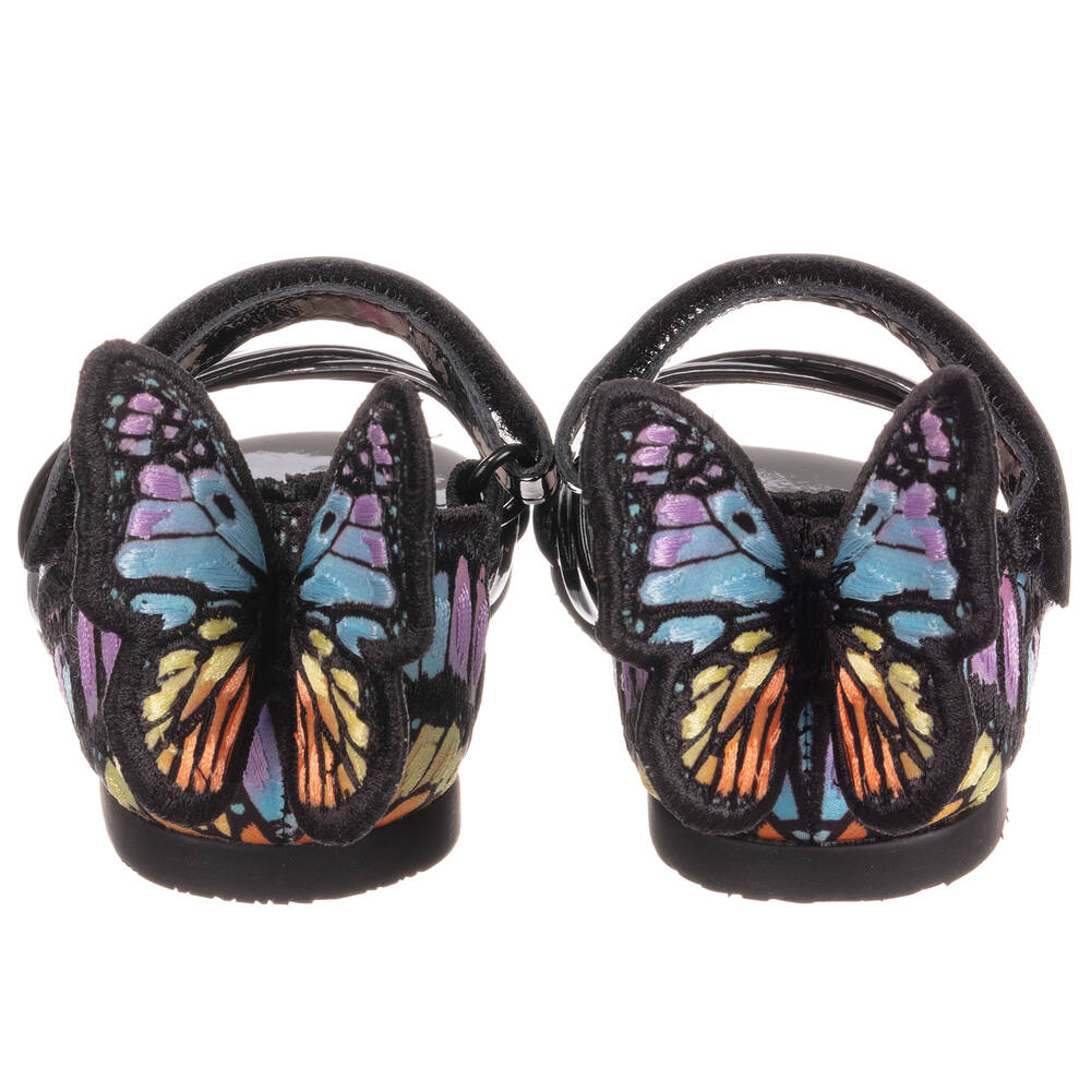 Sophia Webster Mini-Girls Black Leather Sandals | Childrensalon Outlet