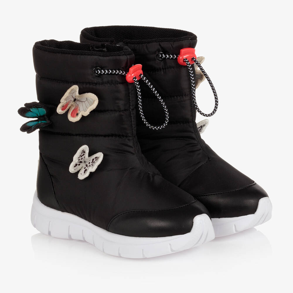 Sophia Webster Mini - Girls Black Riva Snow Boots | Childrensalon