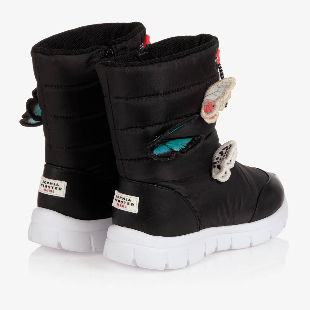 Sophia Webster Mini Girls Black Riva Snow Boots Childrensalon Outlet