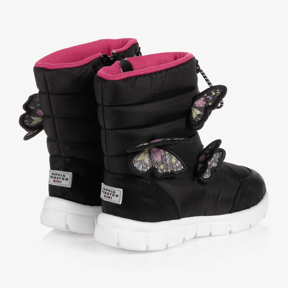 Sophia Webster Mini Girls Black Riva Snow Boots Childrensalon