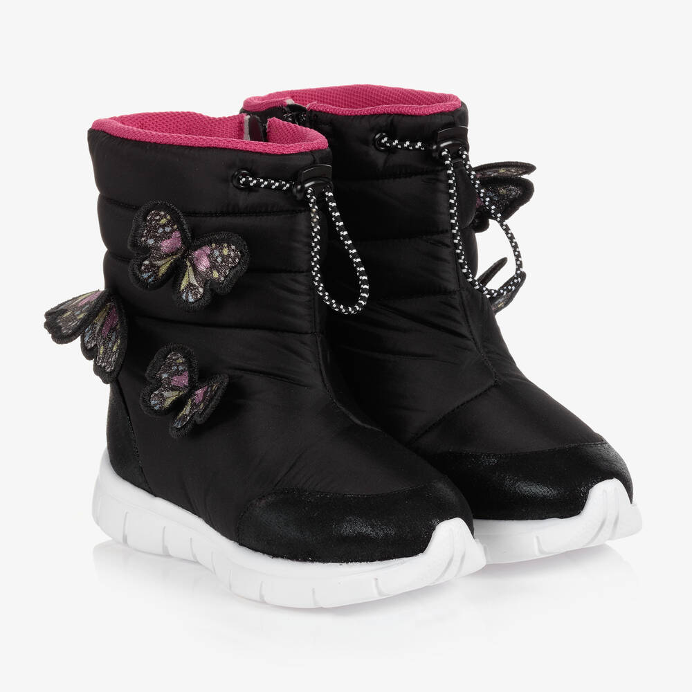 Sophia Webster Mini - Girls Black Riva Snow Boots | Childrensalon