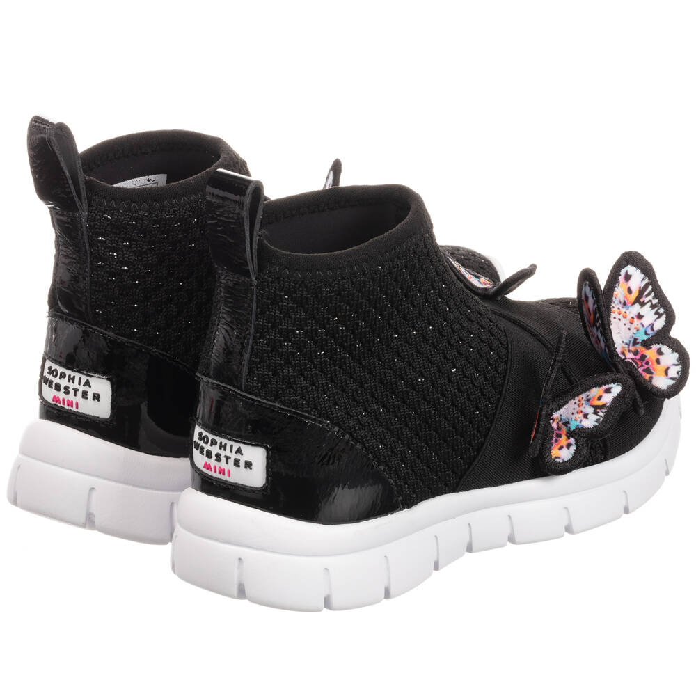 Sophia Webster Mini Girls Black Sock Trainers