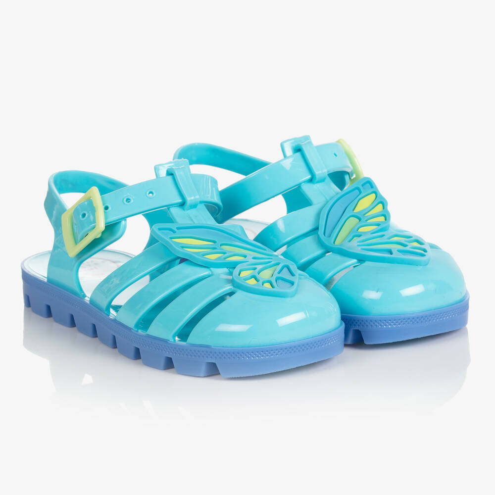 Sophia Webster Mini - Голубые резиновые туфли с бабочками | Childrensalon