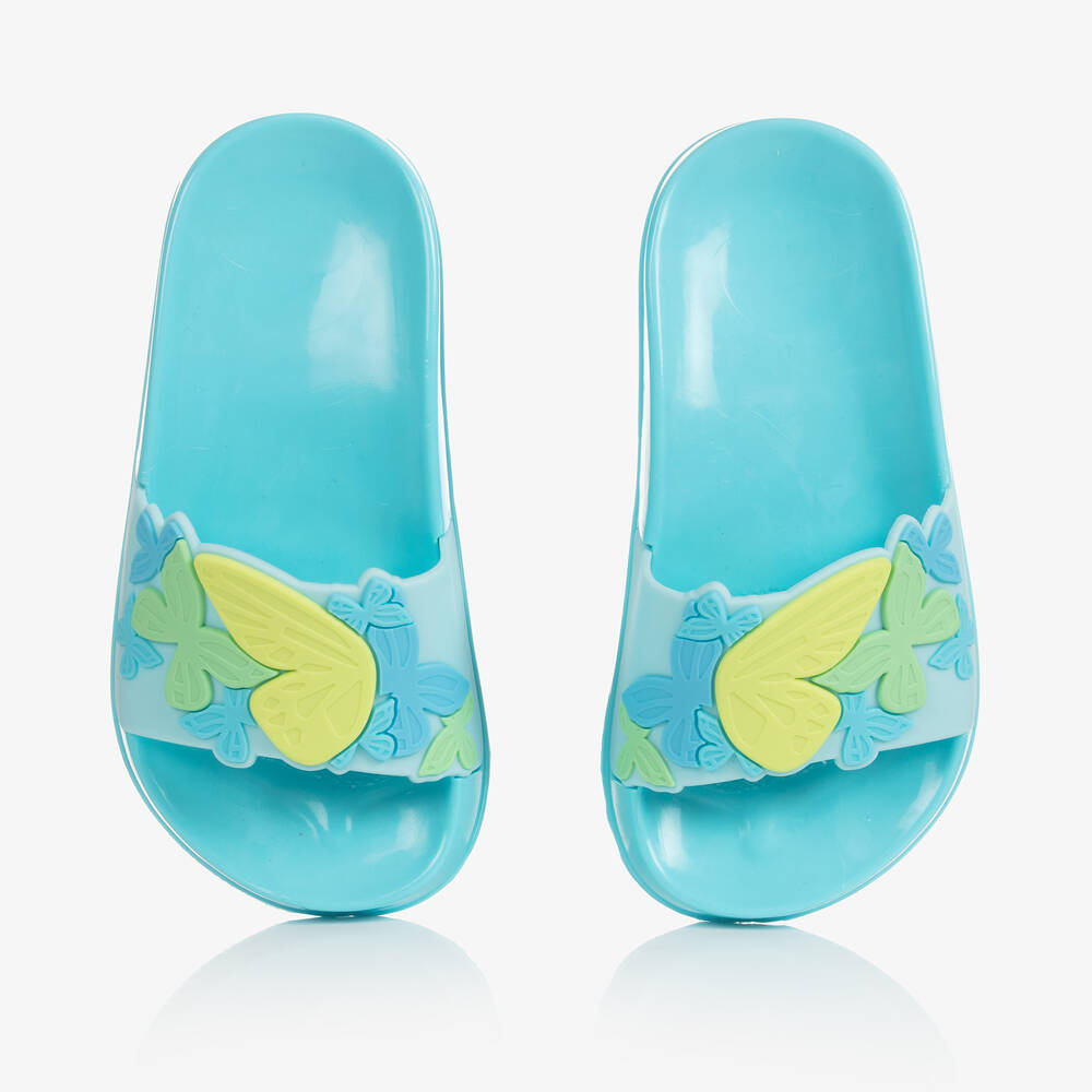 Sophia Webster Mini Girls Blue Butterfly Jelly Sliders