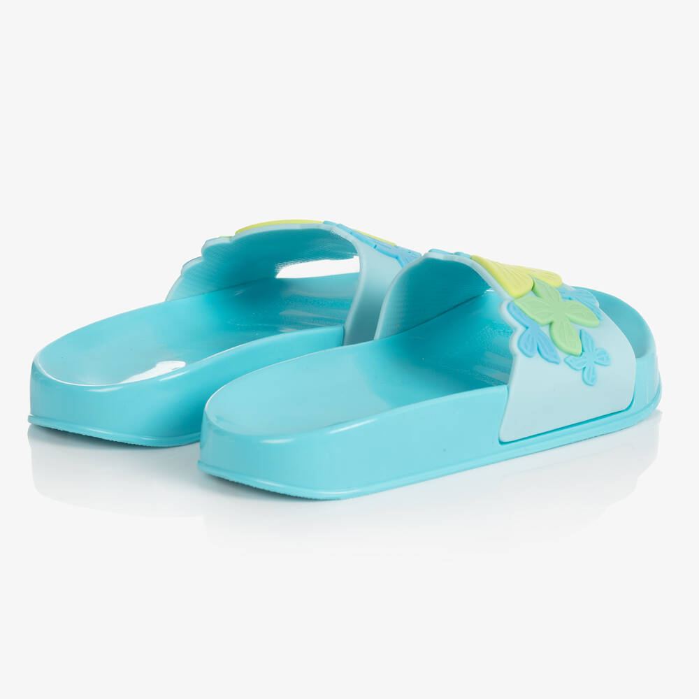Sophia Webster Mini-Girls Blue Butterfly Jelly Sliders | Childrensalon Outlet