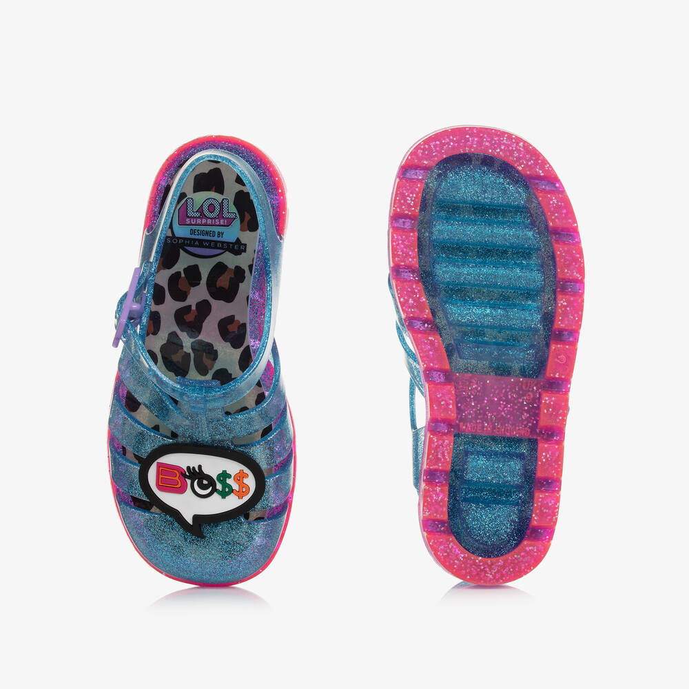 Sophia Webster Mini-Girls Blue LOL Surprise Jelly Sandals | Childrensalon Outlet
