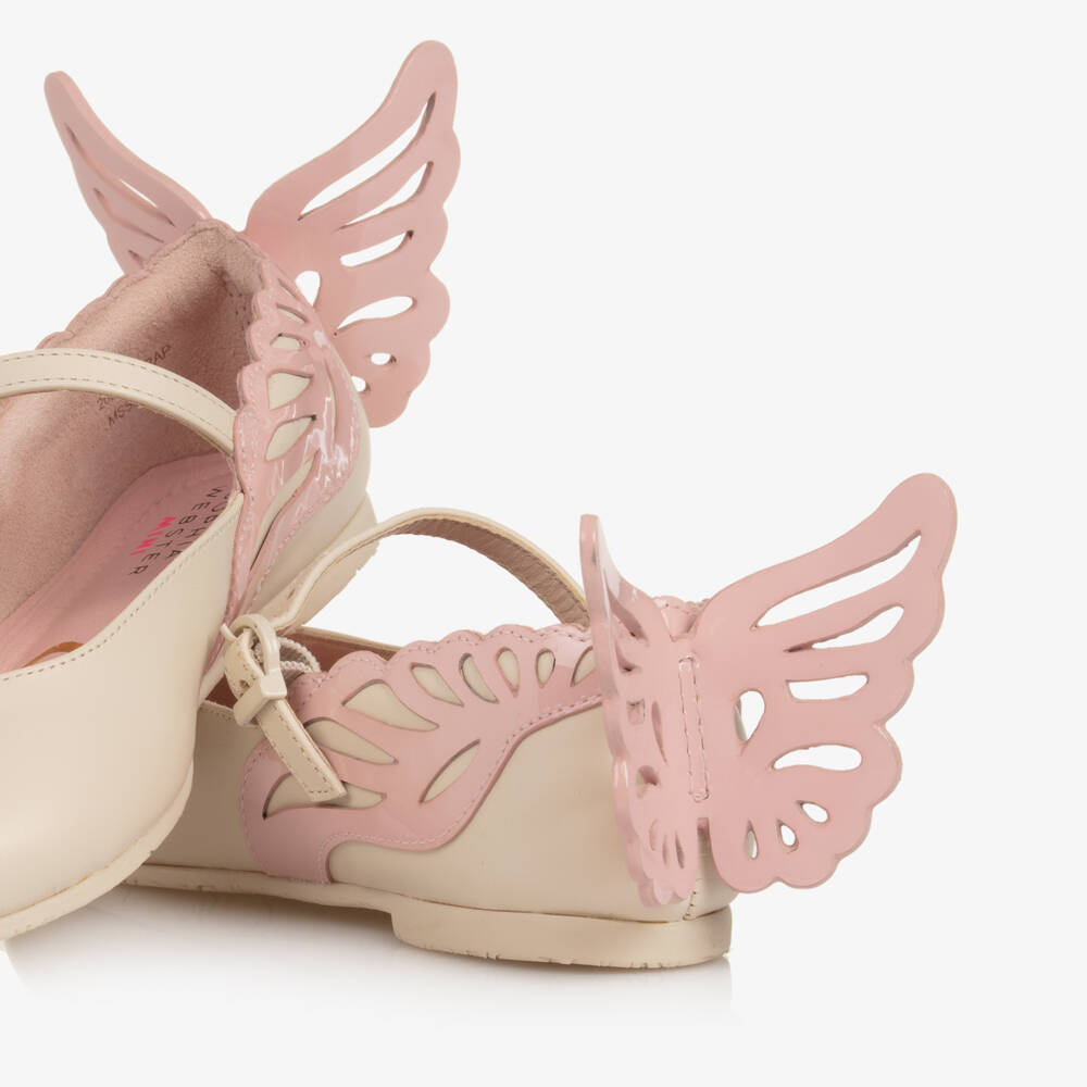 Sophia Webster Mini-Girls Creamy Leather Angelic Flats | Childrensalon Outlet