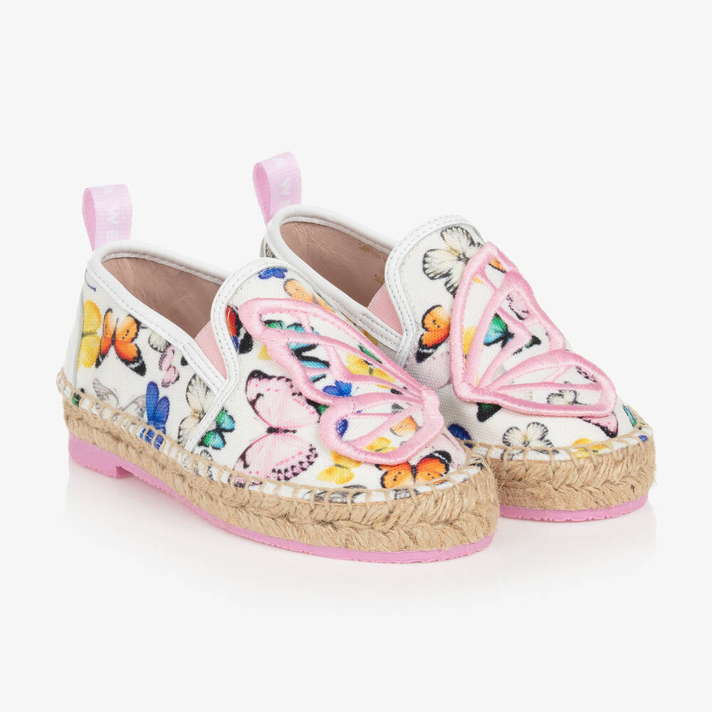 Girls Ivory Butterfly Espadrilles