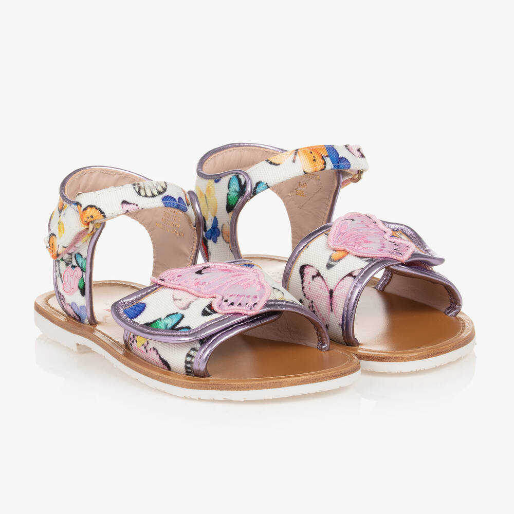 Girls Ivory Butterfly Sandals