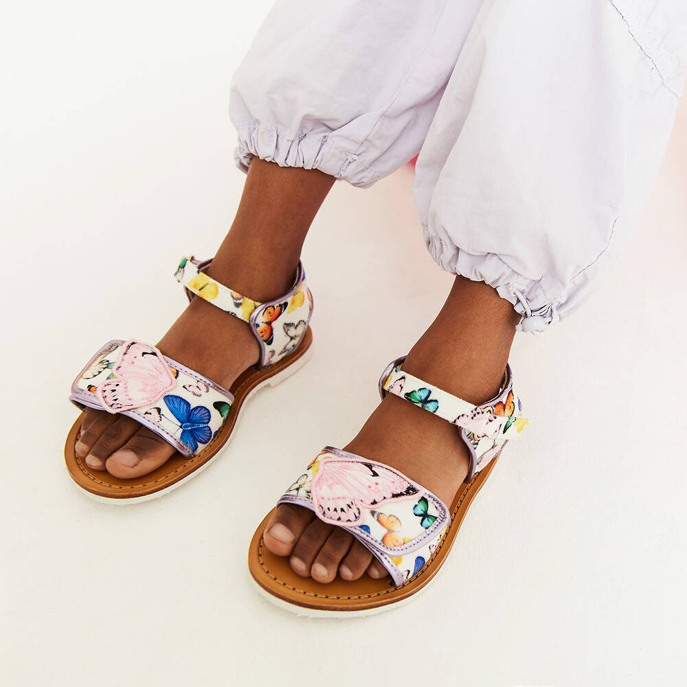 Sophia Webster Mini Girls Ivory Butterfly Sandals
