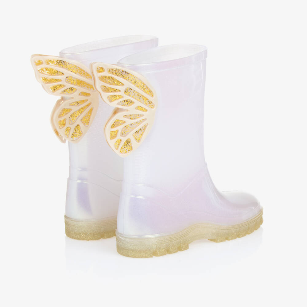 Sophia Webster Mini-Girls Ivory Butterfly Wellies | Childrensalon Outlet